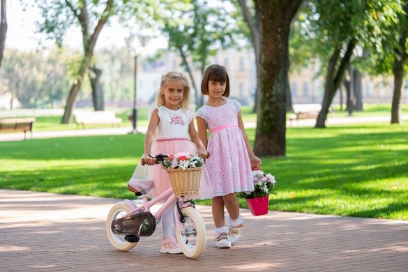 Детский двухколёсный велосипед для девочки Miqilong 12 дюймов, beige