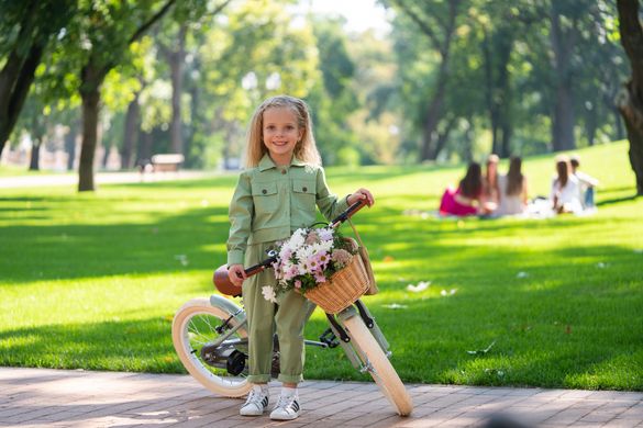 Детский двухколёсный велосипед для девочки Miqilong 16 дюймов,Olive