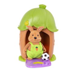 Игровой набор Li'l Woodzeez Домик с сюрпризом (зеленая крыша, 1 фигурка кролика, 1 аксессуар)