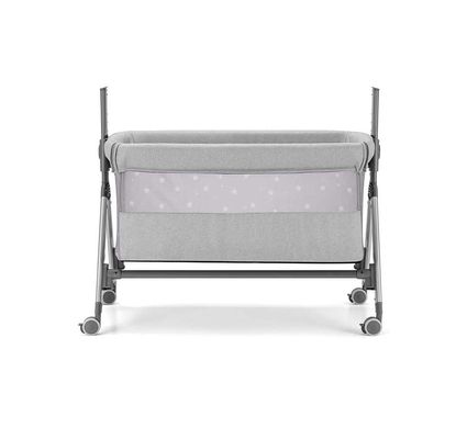 Приставная колыбелька-кроватка SEMPRECONTE с постелью, цвет серый в звездочку