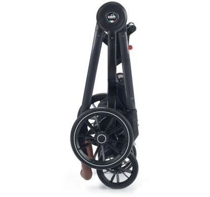 Универсальная коляска 2 в 1 CAM Techno Milano, серый с цветочным принтом, рама чёрный карбон