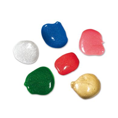 Гуаш - БЛИСК (6 кольорів, у пластикових баночках)