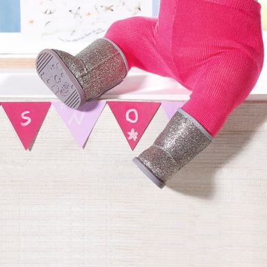 Обувь для куклы BABY BORN - СЕРЕБРИСТЫЕ САПОЖКИ