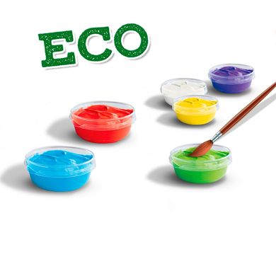 Гуаш серії "Еко" - ЯСКРАВА ПАЛІТРА (6 кольорів, в пластикових баночках)