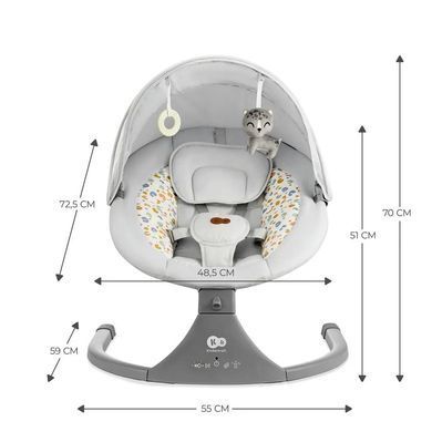 Кресло качалка Kinderkraft Lumi 2 Light Grey (KBLUMI02LGR0000)