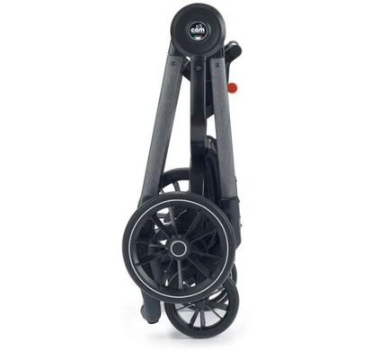 Универсальная коляска 2 в 1 CAM Techno Milano, чёрный с цветочным принтом, рама серая