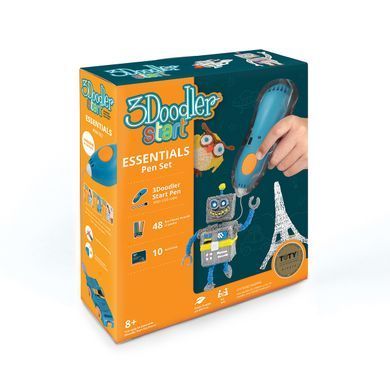 3D-ручка 3Doodler Start для детского творчества &ndash; КРЕАТИВ ПОДАРОЧНАЯ (48 стержней, 2 шаблона), синий