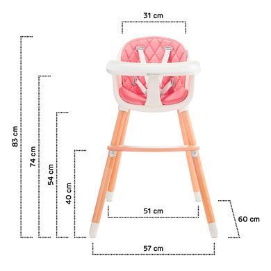 Стільчик для годування Kinderkraft Sienna Pink (KKKSIENPNK0000)