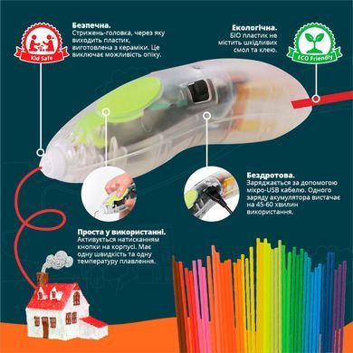 3D-ручка 3Doodler Start для дитячої творчості - HEXBUG (48 стрижнів, шаблони, аксесуари)