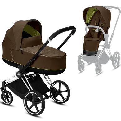 Коляска 2 в 1 Cybex Priam Lux R Khaki Green khaki brown / Chrome Black