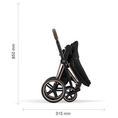 Универсальная коляска 2 в 1 Priam Sepia Black шасси Chrome Black