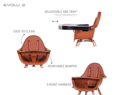 Стульчик для кормления Childhome Evolu 2 Natural/Rust