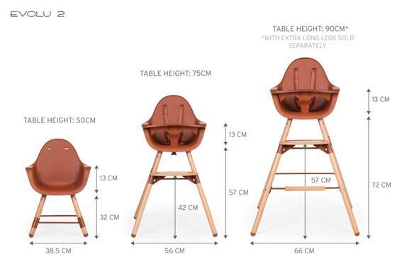 Стульчик для кормления Childhome Evolu 2 Natural/Rust