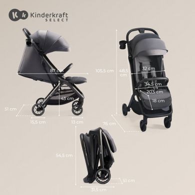 Прогулочная коляска Kinderkraft Nubi 2 Cloudy Grey (KSNUBI02GRY0000)