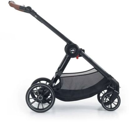 Универсальная коляска 2 в 1 CAM Techno Softy серый с медвежонком, рама чёрный карбон