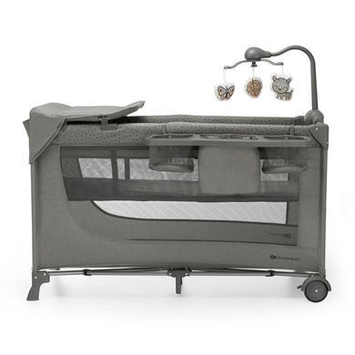 Ліжко-манеж із пеленатором та інграшками Kinderkraft Joy 2 Dark Grey