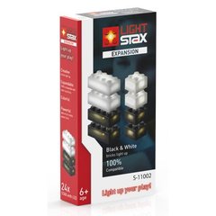 Цеглинки 4х2 і 2х2 LIGHT STAX з LED підсвічуванням Expansion 8 штук Чорний, Білий S11002