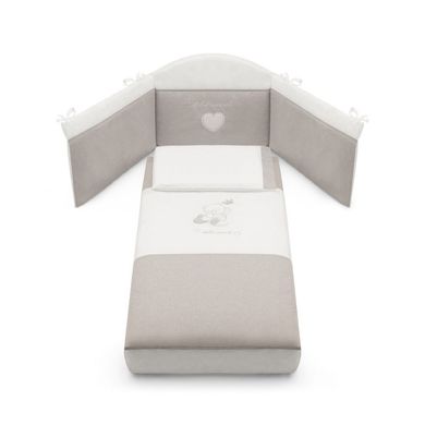 Постельный комплект ORSO (одеяло + пододеяльник, бампер, наволочка), цвет бежевый с Белым