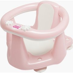 Дитяче сидіння для купання OK Baby Flipper Evolution з нековзним покриттям і термодатчиком Рожевий