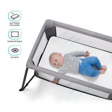 Ліжко-манеж 2 в 1 Kinderkraft Movi Grey (KCMOVI00GRY0000)