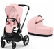 Коляска 2 в 1 Cybex Priam 4.0 Peach Pink / Matt Black