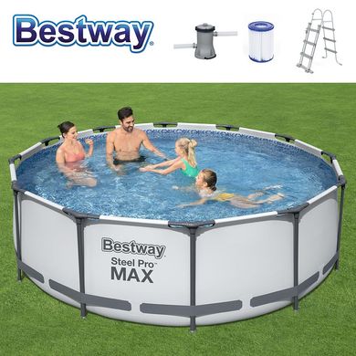 Каркасный круглый бассейн Bestway Steel Pro MAX 366Х100 см. 56418