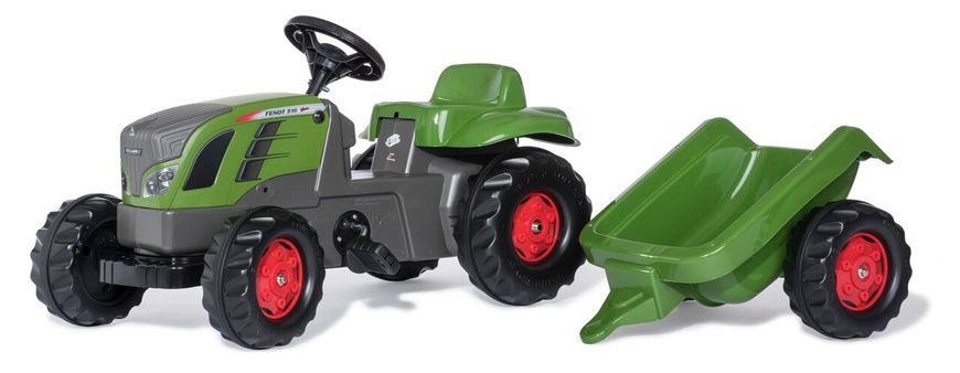 Трактор педальный с прицепом KID FENDT ROLLY TOYS зеленый 13166