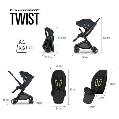 Прогулочная коляска Crescent Twist Black