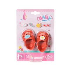 Взуття для ляльки BABY BORN - СВЯТКОВІ САНДАЛІ З ЗНАЧКАМИ (на 43 cm,червоні)