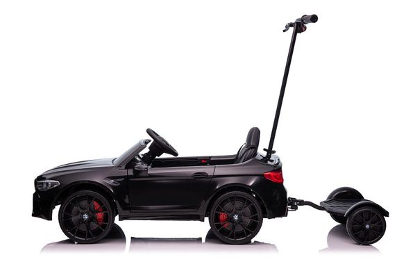 Электромобиль Lean Toys BMW M5 Z с подножкой для родителей Black лакированный