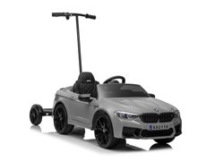 Электромобиль Lean Toys BMW M5 Z с подножкой для родителей Silver лакированный