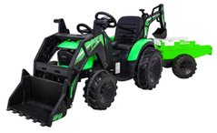 Электромобиль Ramiz Трактор c прицепом и ковшами Green