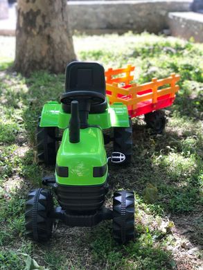 Трактор на педалях BIBEROGLU (2005) с прицепом, зеленый