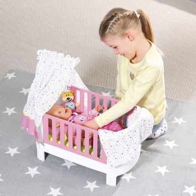 Кроватка для куклы BABY BORN - СПОКОЙНОЙ НОЧИ (звук, с игрушкой и постельным набором)