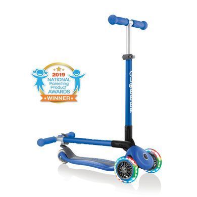 Дитячий самокат Globber Primo Foldable Lights Navy Blue