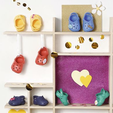 Взуття для ляльки BABY BORN - СВЯТКОВІ САНДАЛІ З ЗНАЧКАМИ (на 43 cm,лаванд.)