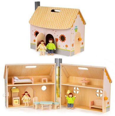 Деревянный кукольный домик Ecotoys 4139