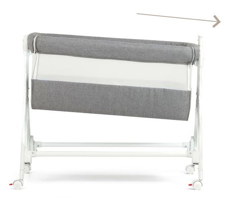 Приставная колыбелька-кроватка SEMPRECONTE с постелью, цвет бежевый в разноцветный горошек.