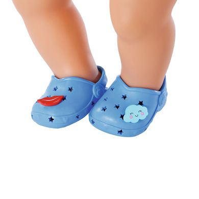 Взуття для ляльки BABY BORN - СВЯТКОВІ САНДАЛІ З ЗНАЧКАМИ (на 43 cm, блакит.)