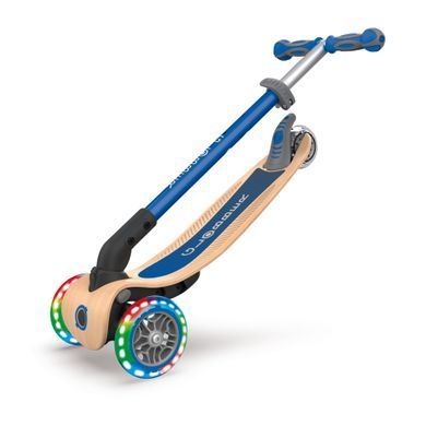 Детский самокат Globber Primo Foldable Wood Lights Navy Blue