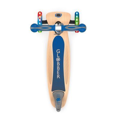 Детский самокат Globber Primo Foldable Wood Lights Navy Blue